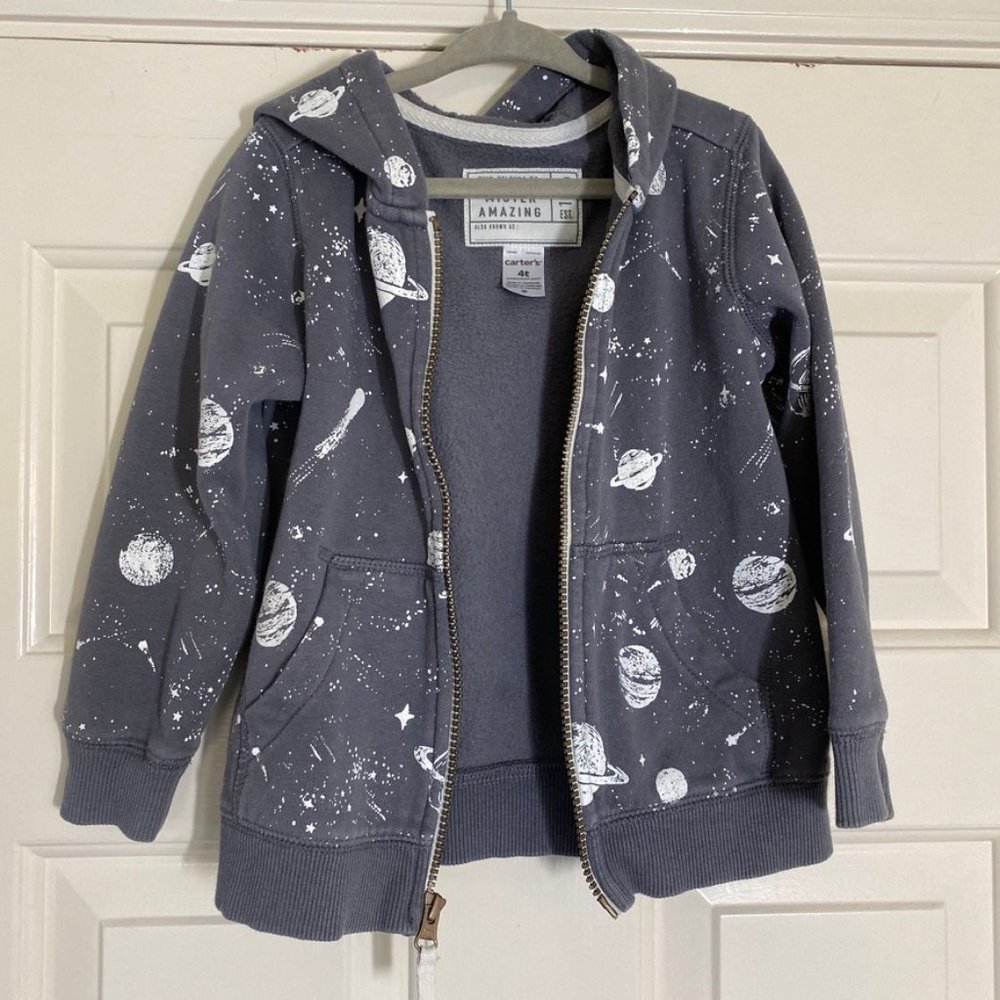 Carter's Gray Space Hoodie Sz 4T